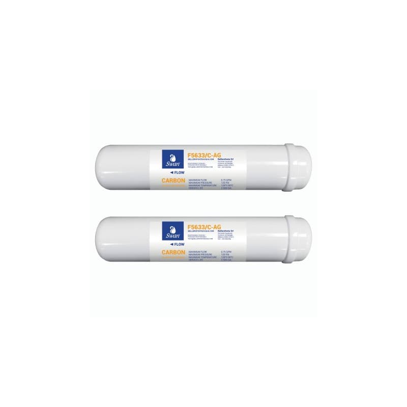 Scatola 2 filtri in linea Swan 12" carbone + Ag