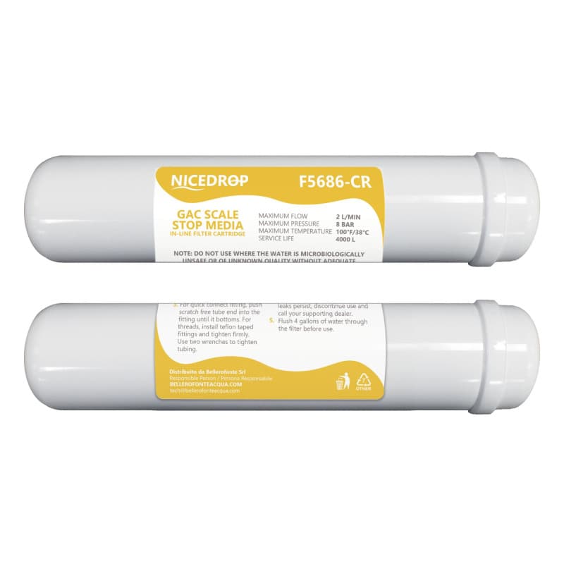NICEDROP Filtro in Linea 12" Carbone + Resine 2PZ