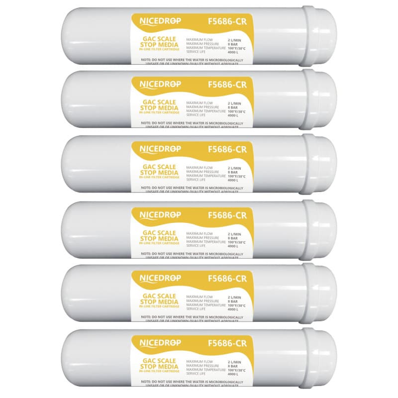 NICEDROP Filtro in Linea 12" Carbone + Resine 6PZ