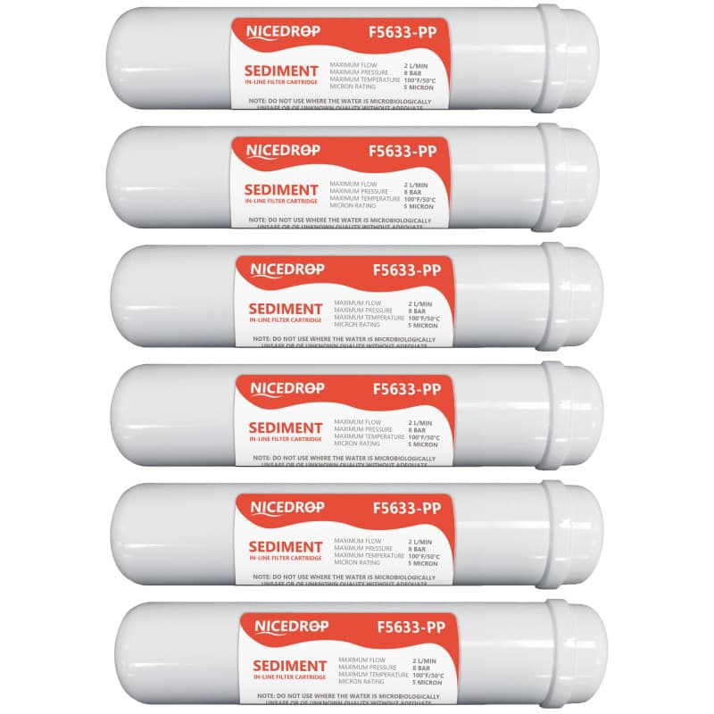 NICEDROP Filtro in Linea 12" per Osmosi Inversa – Sedimenti 1/4"6PZ