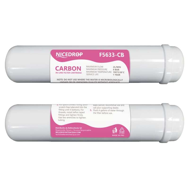 NICEDROP Filtro in Linea 12" Carbon Block 2PZ