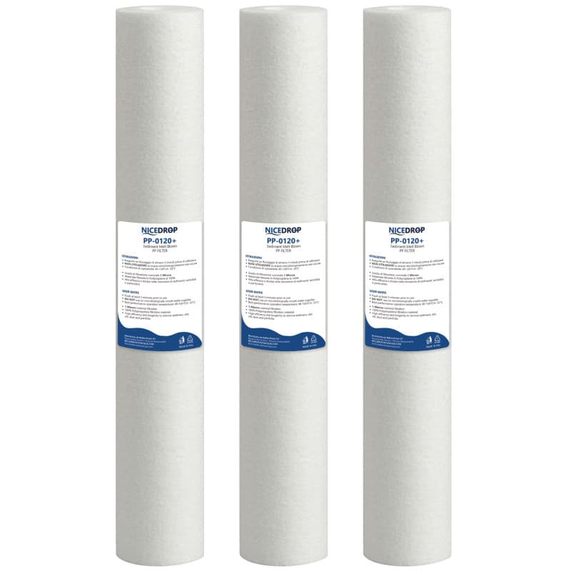 NICEDROP Filtro Sedimenti 20 Pollici 1 Micron Ultrafiltrazione 3PZ