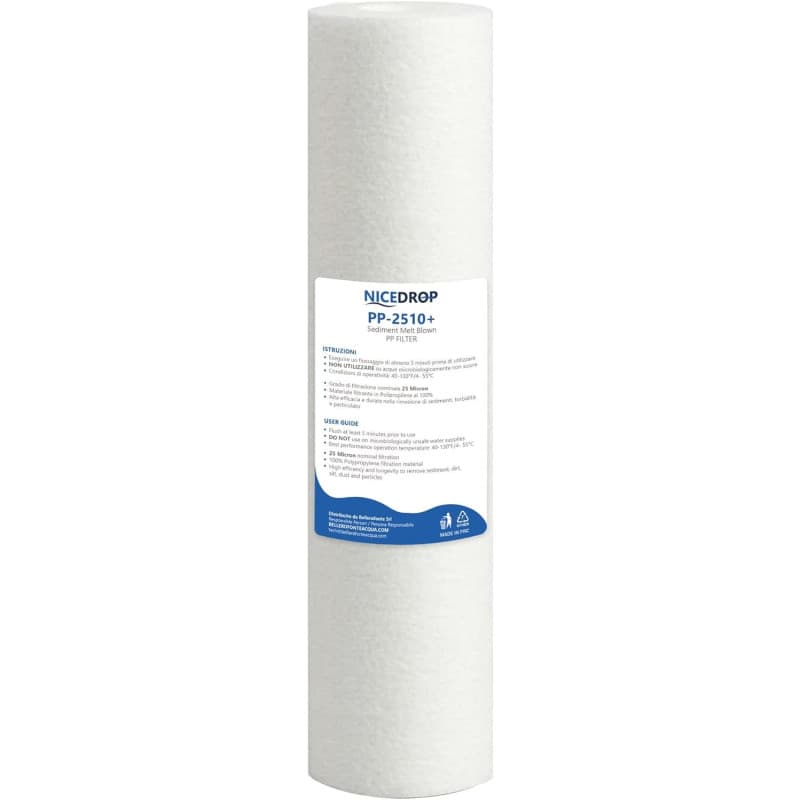 NICEDROP Filtro Sedimenti 10 Pollici 25 Micron