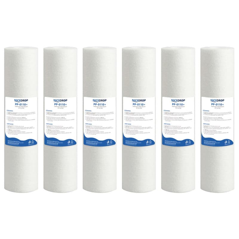 NICEDROP Filtro Sedimenti 10 Pollici 1 Micron Ultrafiltrazione 6PZ