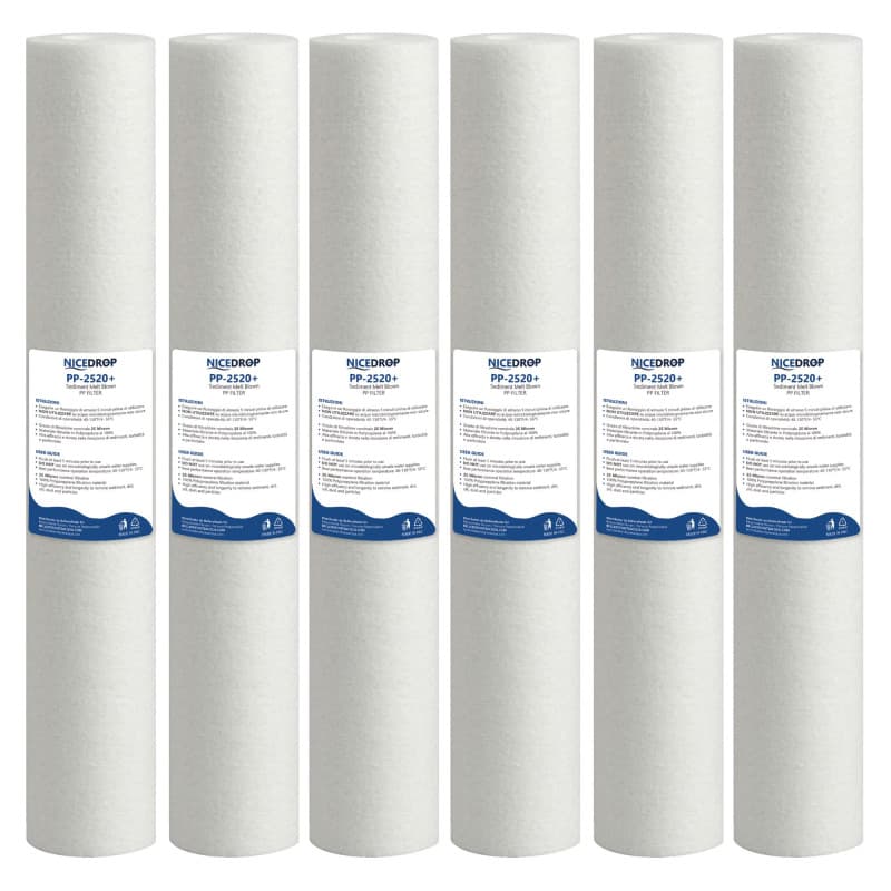 NICEDROP Filtro Sedimenti 20 Pollici 25 Micron 6PZ