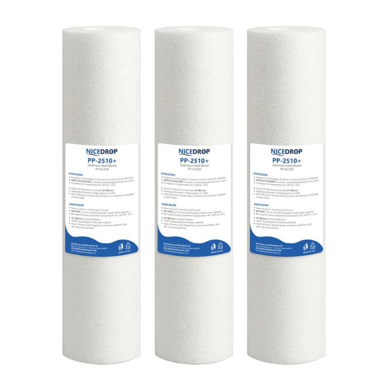NICEDROP Filtro Sedimenti 10 Pollici 25 Micron 3PZ