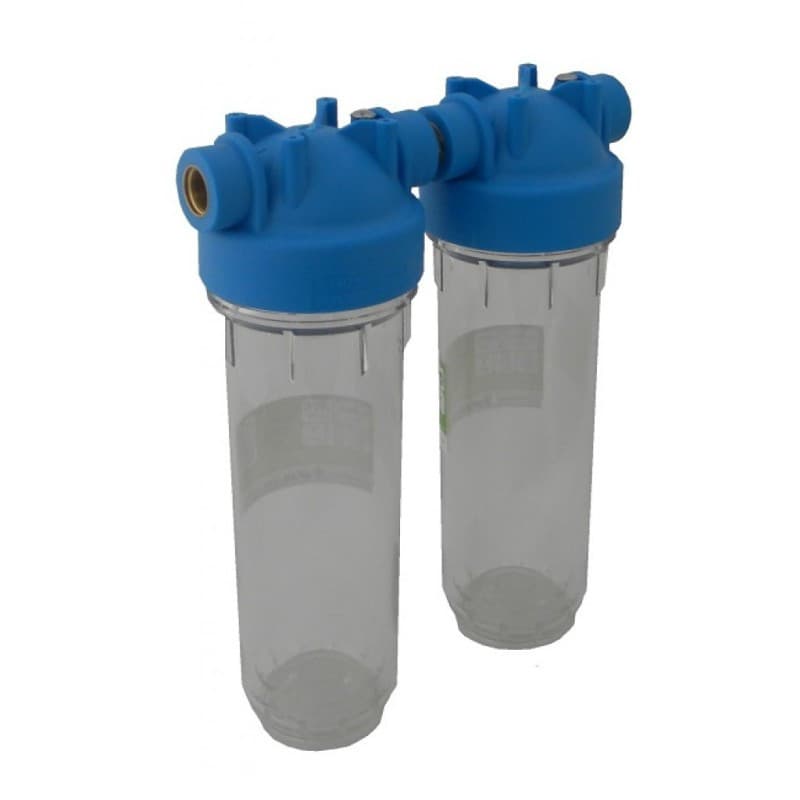Batteria twin contenitore tazza porta filtro 10"