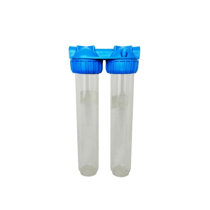 Batteria twin porta filtro 20" trasparente